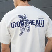 IHT-IHG-7-P-WHT/2 - Iron Heart Germany 7.5oz Loopwheel Crew Neck Pocket T-Shirt - White