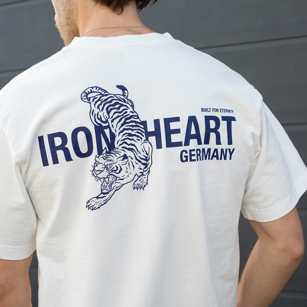 IHT-IHG-7-WHT/2 - Iron Heart Germany 7.5oz Loopwheel Crew Neck T-Shirt - White