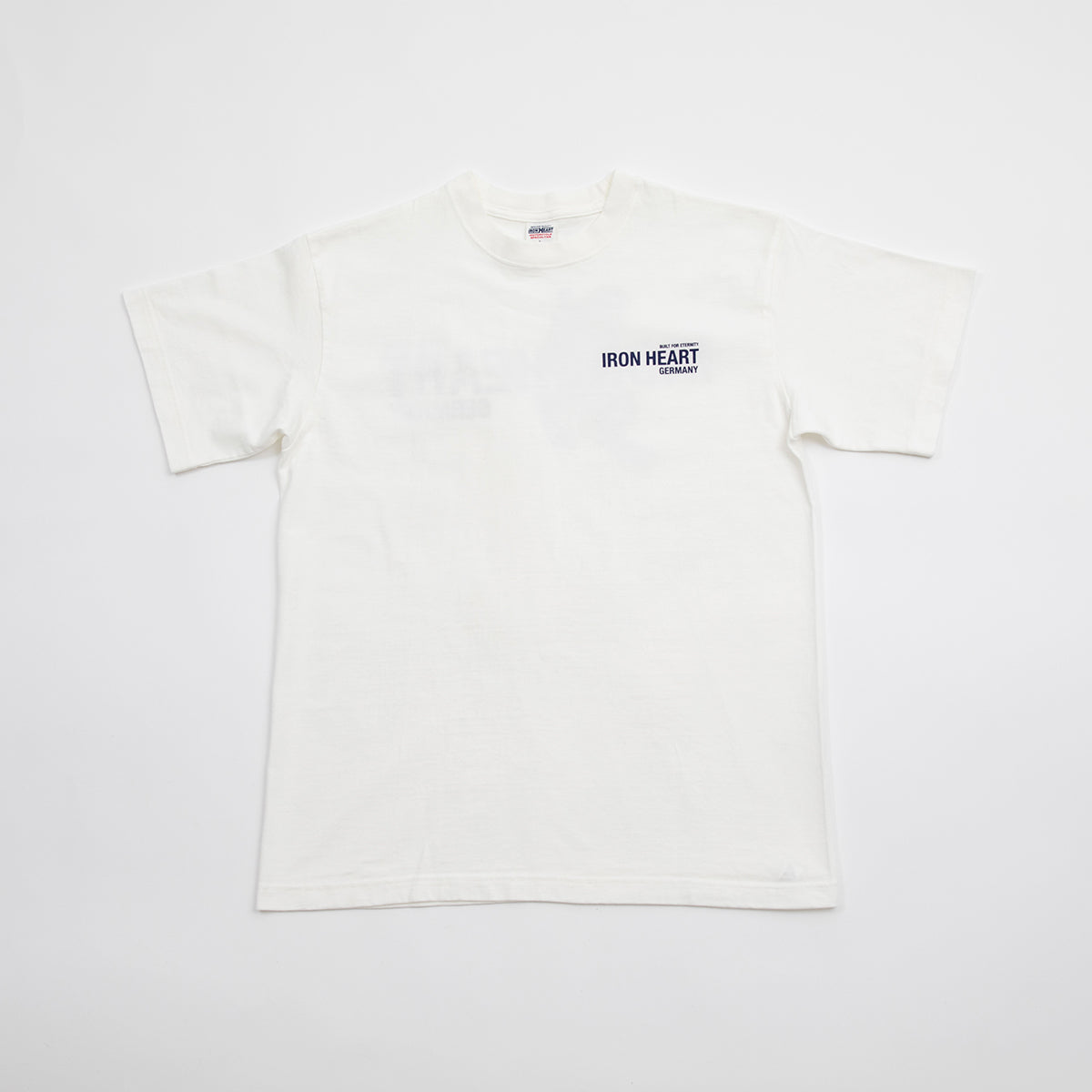 IHT-IHG-7-WHT/2 - Iron Heart Germany 7.5oz Loopwheel Crew Neck T-Shirt - White