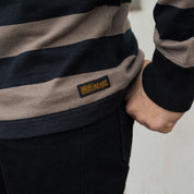 IHTB-01-BLK-GRY - 11oz Cotton Knit Long-Sleeved Sweater - Grey/Black