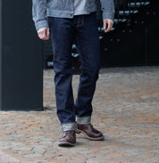 IH-888S-18 - 18oz Vintage Selvedge Denim Medium/High Rise Tapered Cut Jeans - Indigo