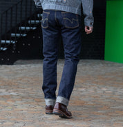 IH-888S-18 - 18oz Vintage Selvedge Denim Medium/High Rise Tapered Cut Jeans - Indigo