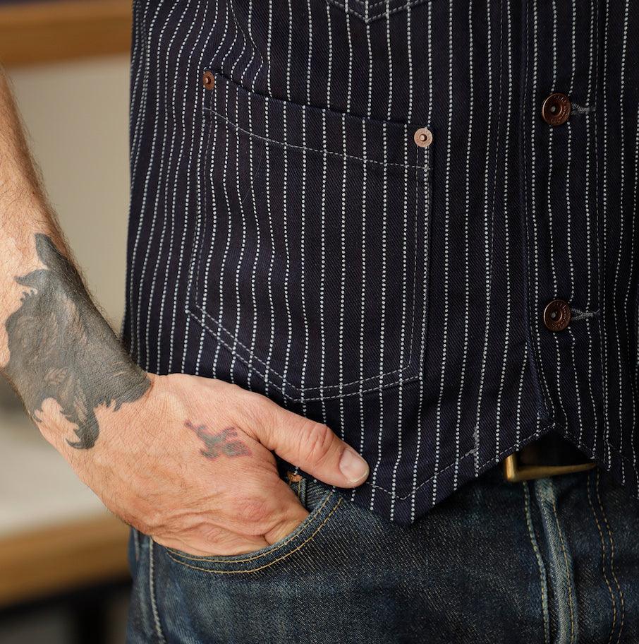 IHV-02-IND - 12oz Wabash/Duck Work Vest- Indigo/Navy – IRON HEART