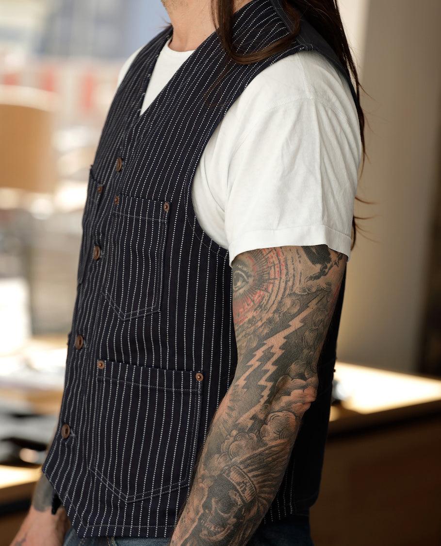 IHV-02-IND - 12oz Wabash/Duck Work Vest- Indigo/Navy – IRON HEART