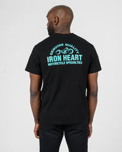 IHT-2504-BLK - 7.5oz Printed Loopwheel Crew Neck T-Shirt - Black