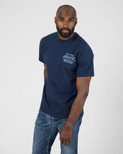 IHT-2505-NAV - 7.5oz Printed Loopwheel Crew Neck T-Shirt - Navy