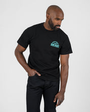 IHT-2504-BLK - 7.5oz Printed Loopwheel Crew Neck T-Shirt - Black
