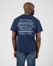 IHT-2505-NAV - 7.5oz Printed Loopwheel Crew Neck T-Shirt - Navy