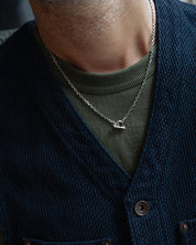 PE-SKULL-HOOK-CHAIN-50-SL - Peanuts & Co SKULL HOOK CHAIN (square) - Silver