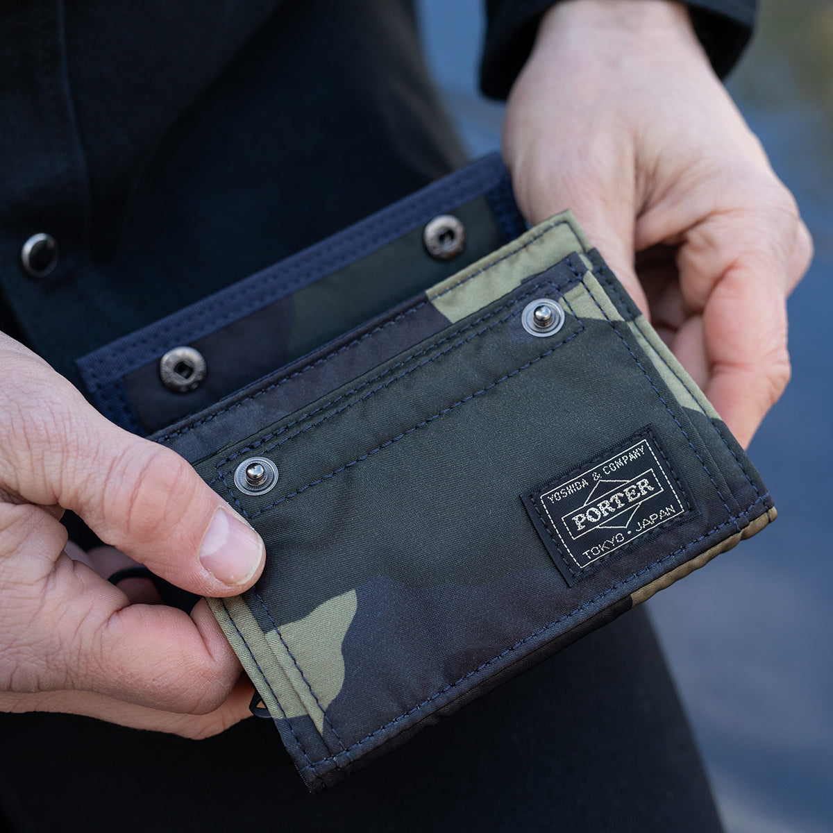 PO-COUNTER-WALLET-KHA - Porter-Yoshida & Co. COUNTER SHADE WALLET - Woodland Khaki