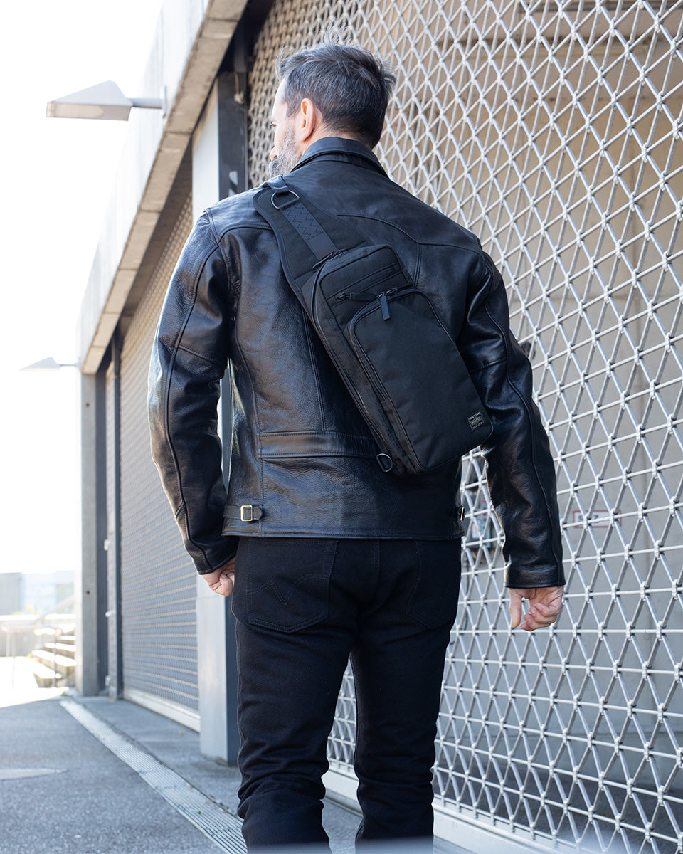 PO-HYB-SHOULDER-BAG-BLK - Porter-Yoshida & Co. HYBRID SLING SHOULDER BAG - Black