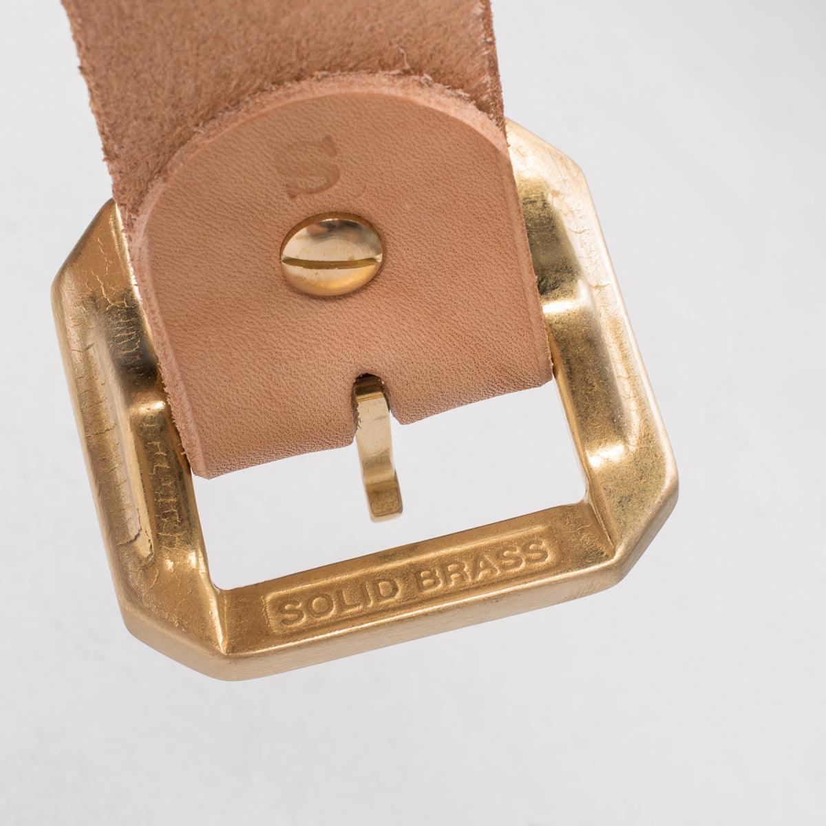 【ニジクロ】Atlast&Co SOLID BRASS BELT OGL-BELT-SPGAR-NAT - OGL Single Prong Garrison Buckle Leather Belt
