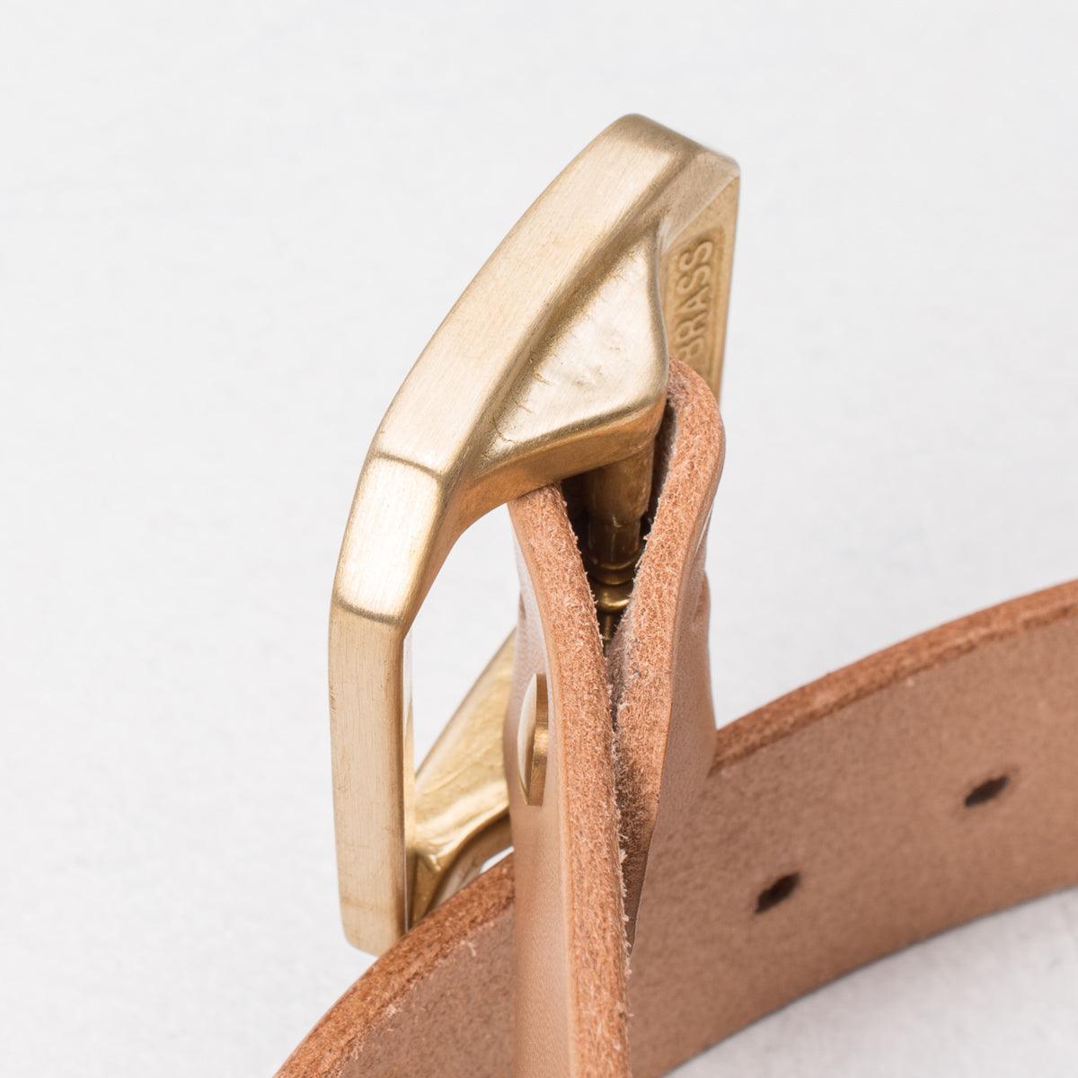 OGL-BELT-SPGAR-NAT -  OGL Single Prong Garrison Buckle Leather Belt - Natural