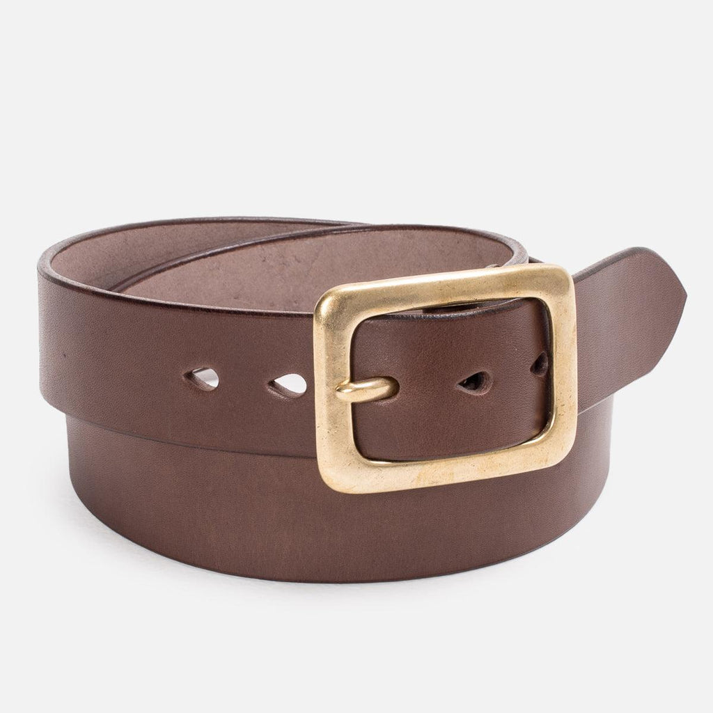 Image showing the IHB-11-BRN - Heavy Duty "Tochigi" Leather Belt Brown which is a Belts described by the following info Accessories, Belts, Iron Heart, Released and sold on the IRON HEART GERMANY online store