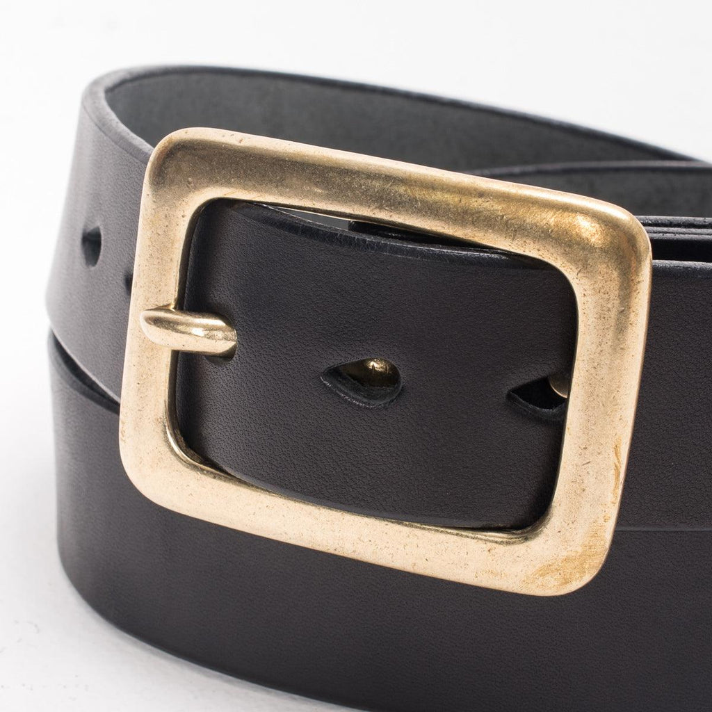 Image showing the IHB-11-BLK - Heavy Duty "Tochigi" Leather Belt Black which is a Belts described by the following info Accessories, Belts, Iron Heart, Released and sold on the IRON HEART GERMANY online store