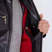 SB-ROADSTER-CS-BLK - Simmons Bilt "Roadster" Calfskin Jacket - Black