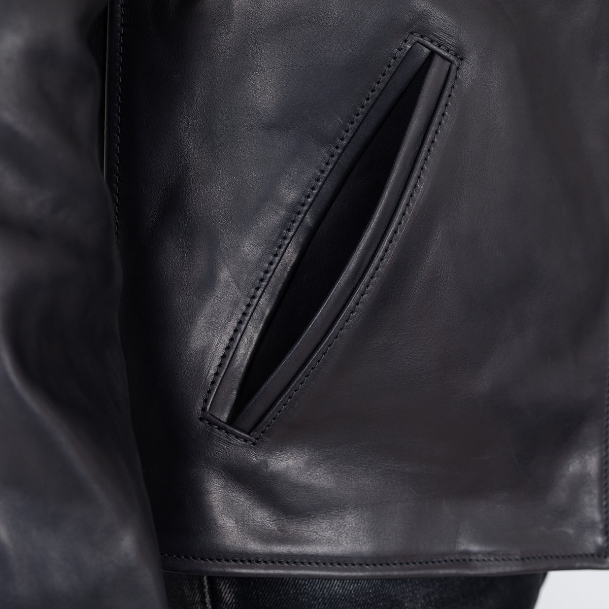 SB-ROADSTER-CS-BLK - Simmons Bilt "Roadster" Calfskin Jacket - Black