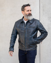 SB-TG-IND-HO - Simmons Bilt "Tailgunner" Indigo Horsehide Jacket