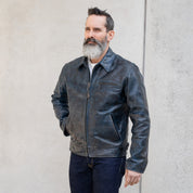 SB-TG-IND-HO - Simmons Bilt "Tailgunner" Indigo Horsehide Jacket