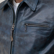SB-TG-IND-HO - Simmons Bilt "Tailgunner" Indigo Horsehide Jacket