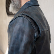 SB-TG-IND-HO - Simmons Bilt "Tailgunner" Indigo Horsehide Jacket