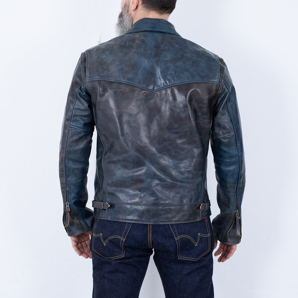 SB-TG-IND-HO - Simmons Bilt "Tailgunner" Indigo Horsehide Jacket