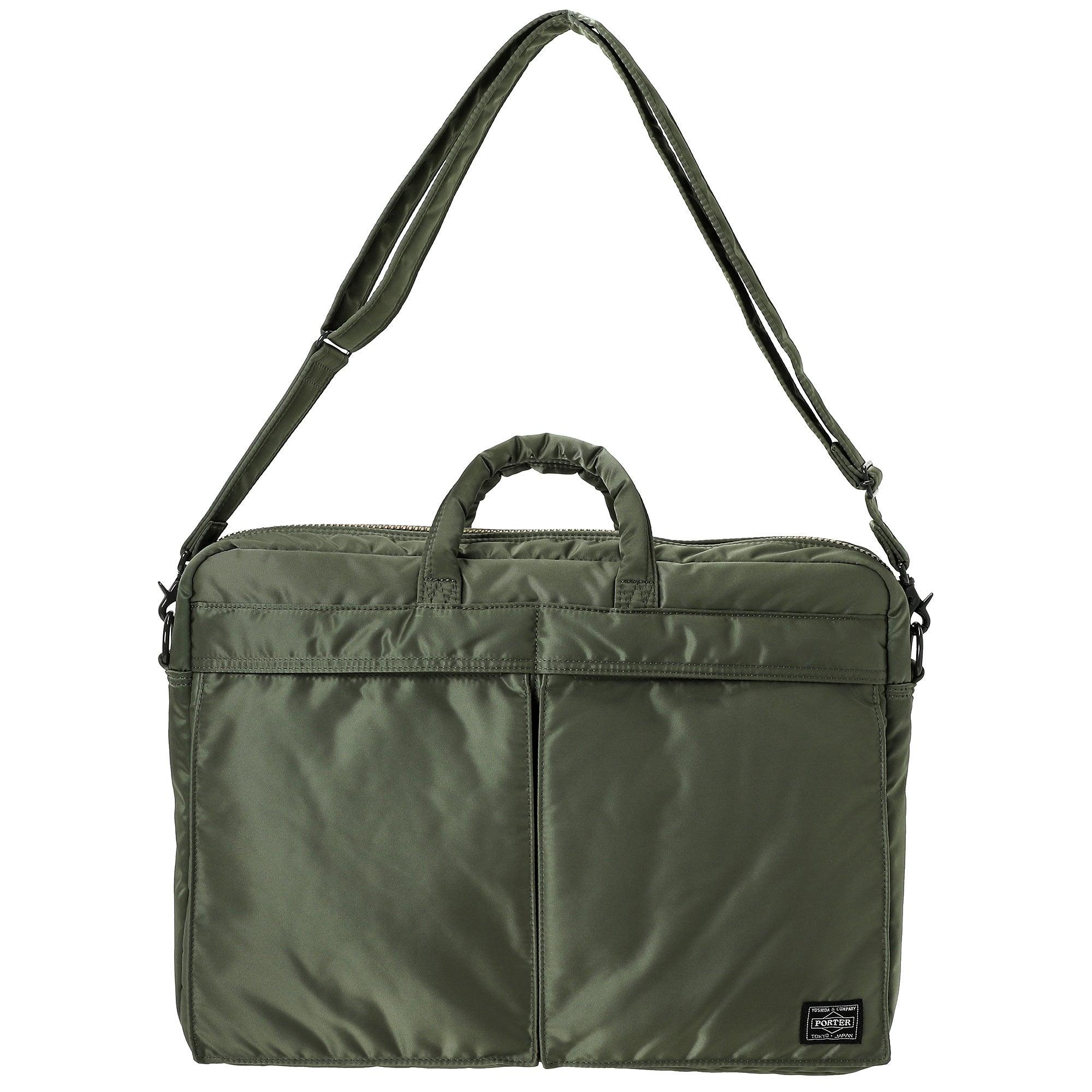 PORTER - Yoshida & Co. TANKER 2WAY BRIEFCASE - Sage Green