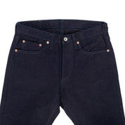 Image showing the IH-555S-142ib - 14oz Selvedge Denim Super Slim Cut Jeans Indigo/Black which is a Jeans described by the following info 555, Bottoms, Iron Heart, Jeans, Released, Slim and sold on the IRON HEART GERMANY online store