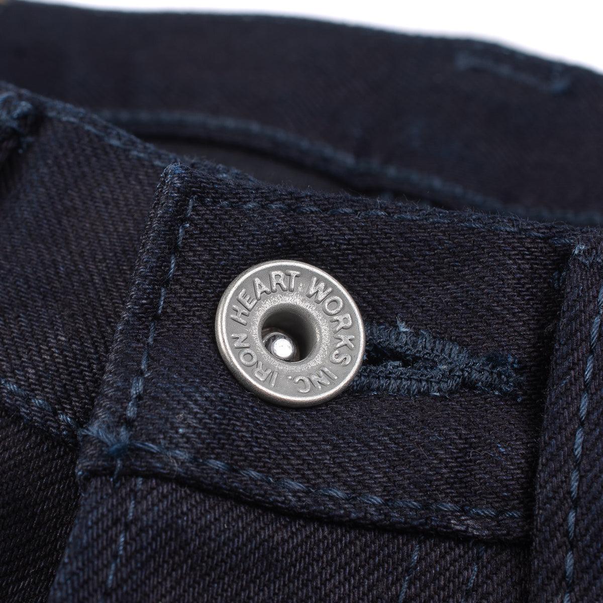 Image showing the IH-555S-142ib - 14oz Selvedge Denim Super Slim Cut Jeans Indigo/Black which is a Jeans described by the following info 555, Bottoms, Iron Heart, Jeans, Released, Slim and sold on the IRON HEART GERMANY online store