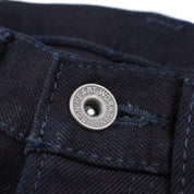 Image showing the IH-555S-142ib - 14oz Selvedge Denim Super Slim Cut Jeans Indigo/Black which is a Jeans described by the following info 555, Bottoms, Iron Heart, Jeans, Released, Slim and sold on the IRON HEART GERMANY online store