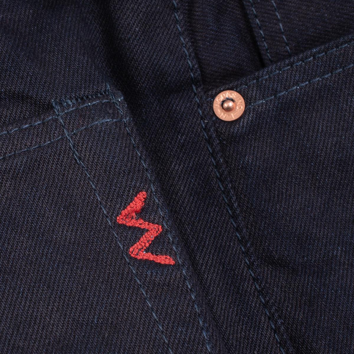 Image showing the IH-555S-142ib - 14oz Selvedge Denim Super Slim Cut Jeans Indigo/Black which is a Jeans described by the following info 555, Bottoms, Iron Heart, Jeans, Released, Slim and sold on the IRON HEART GERMANY online store