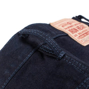 Image showing the IH-555S-142ib - 14oz Selvedge Denim Super Slim Cut Jeans Indigo/Black which is a Jeans described by the following info 555, Bottoms, Iron Heart, Jeans, Released, Slim and sold on the IRON HEART GERMANY online store