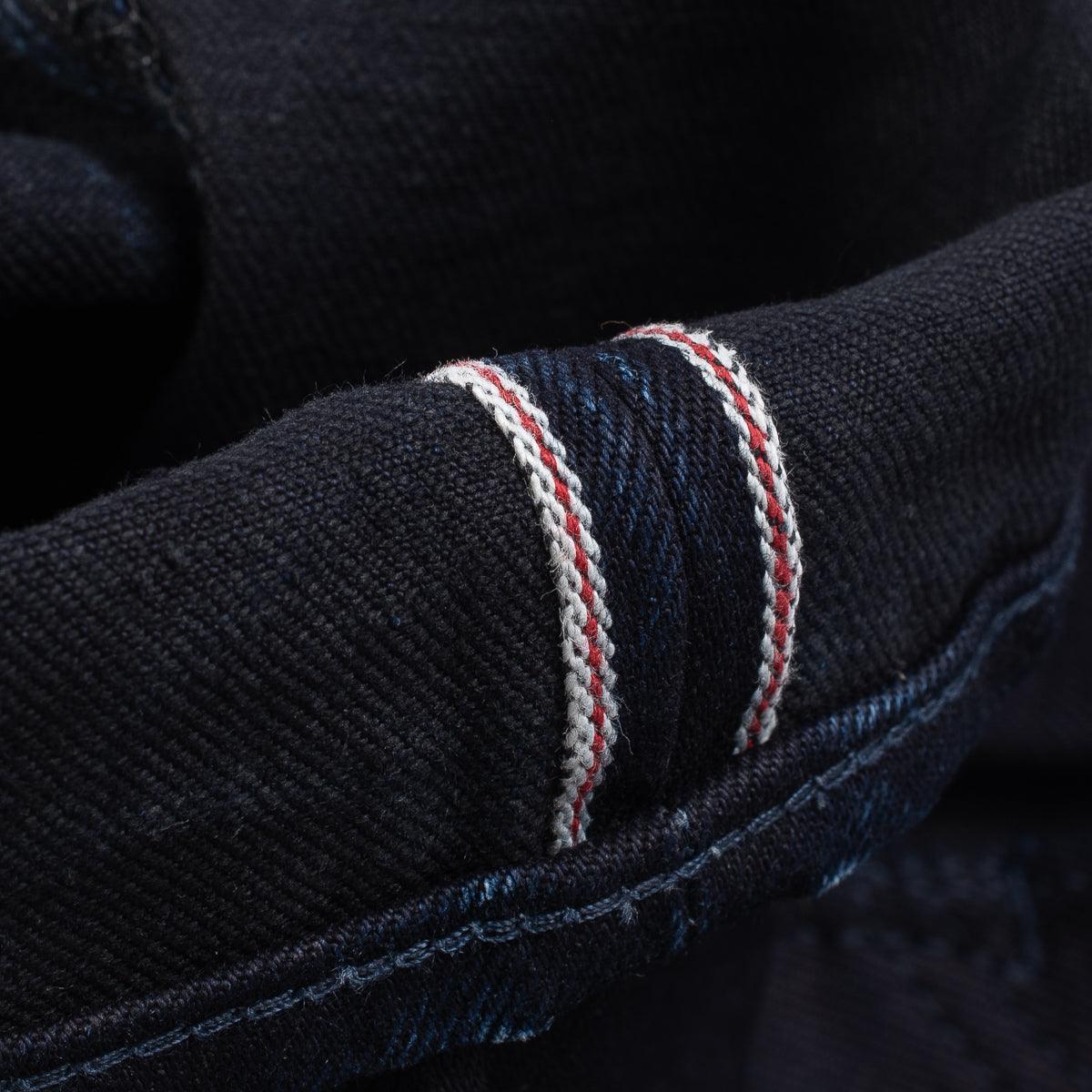 Image showing the IH-555S-142ib - 14oz Selvedge Denim Super Slim Cut Jeans Indigo/Black which is a Jeans described by the following info 555, Bottoms, Iron Heart, Jeans, Released, Slim and sold on the IRON HEART GERMANY online store