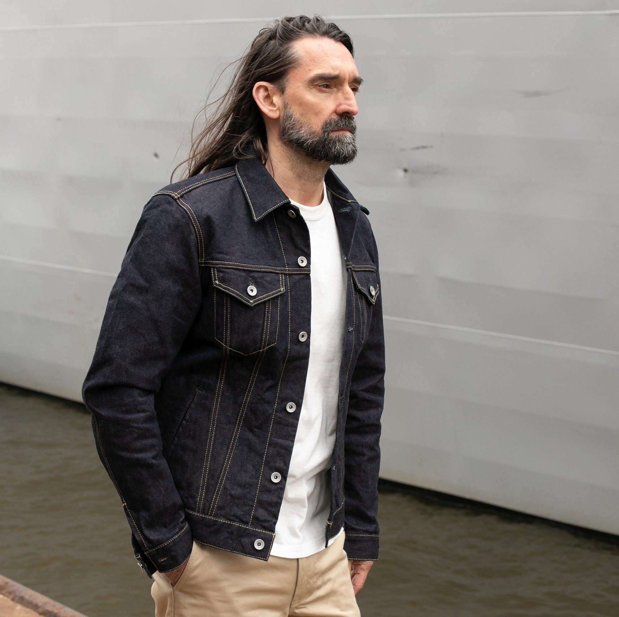 Image showing the IH-526J-142 - 14oz Selvedge Denim Modified Type III Jacket Indigo which is a Jackets described by the following info Iron Heart, Jackets, Released, Tops and sold on the IRON HEART GERMANY online store