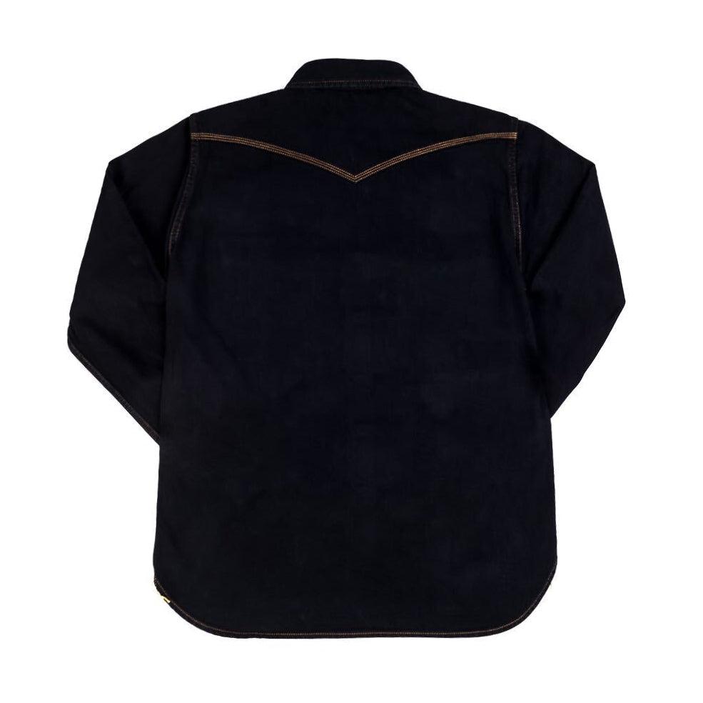 IHSH-33B - 12oz Iron Heart Denim Western Shirt Indigo Overdyed
