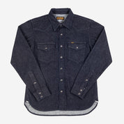 Image showing the IHSH-33-T - 12oz Selvedge Denim Western Shirt With Tonal Stitching - Indigo which is a Shirts described by the following info Iron Heart, Released, Shirts, Tops and sold on the IRON HEART GERMANY online store