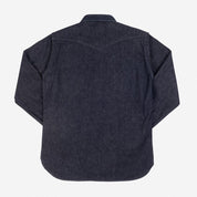 Image showing the IHSH-33-T - 12oz Selvedge Denim Western Shirt With Tonal Stitching - Indigo which is a Shirts described by the following info Iron Heart, Released, Shirts, Tops and sold on the IRON HEART GERMANY online store