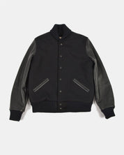 Image showing the DE-JA0002-BLK - Dehen 1920 Varsity Jacket Black which is a Jackets described by the following info Dehen 1920, Jackets, Released, Tops and sold on the IRON HEART GERMANY online store