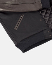 Image showing the DE-JA0002-BLK - Dehen 1920 Varsity Jacket Black which is a Jackets described by the following info Dehen 1920, Jackets, Released, Tops and sold on the IRON HEART GERMANY online store