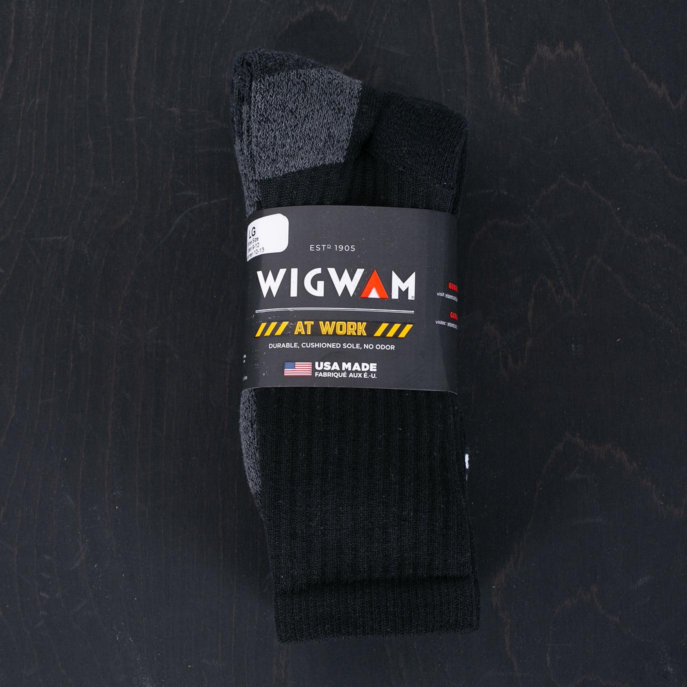 WI-S1221-BLK - Wigwam At Work Crew 3-Pack Socks Black