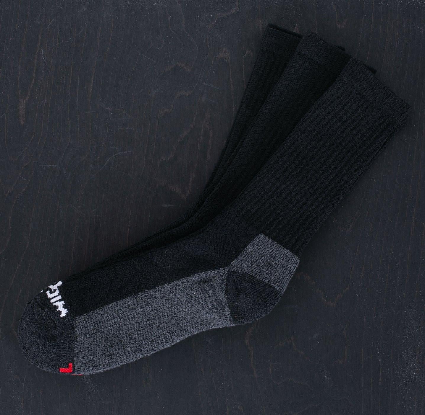 Image showing the WI-S1221-BLK - Wigwam At Work Crew 3-Pack Socks Black which is a Socks described by the following info Footwear, IHSALE_M23, Socks, Wigwam and sold on the IRON HEART GERMANY online store