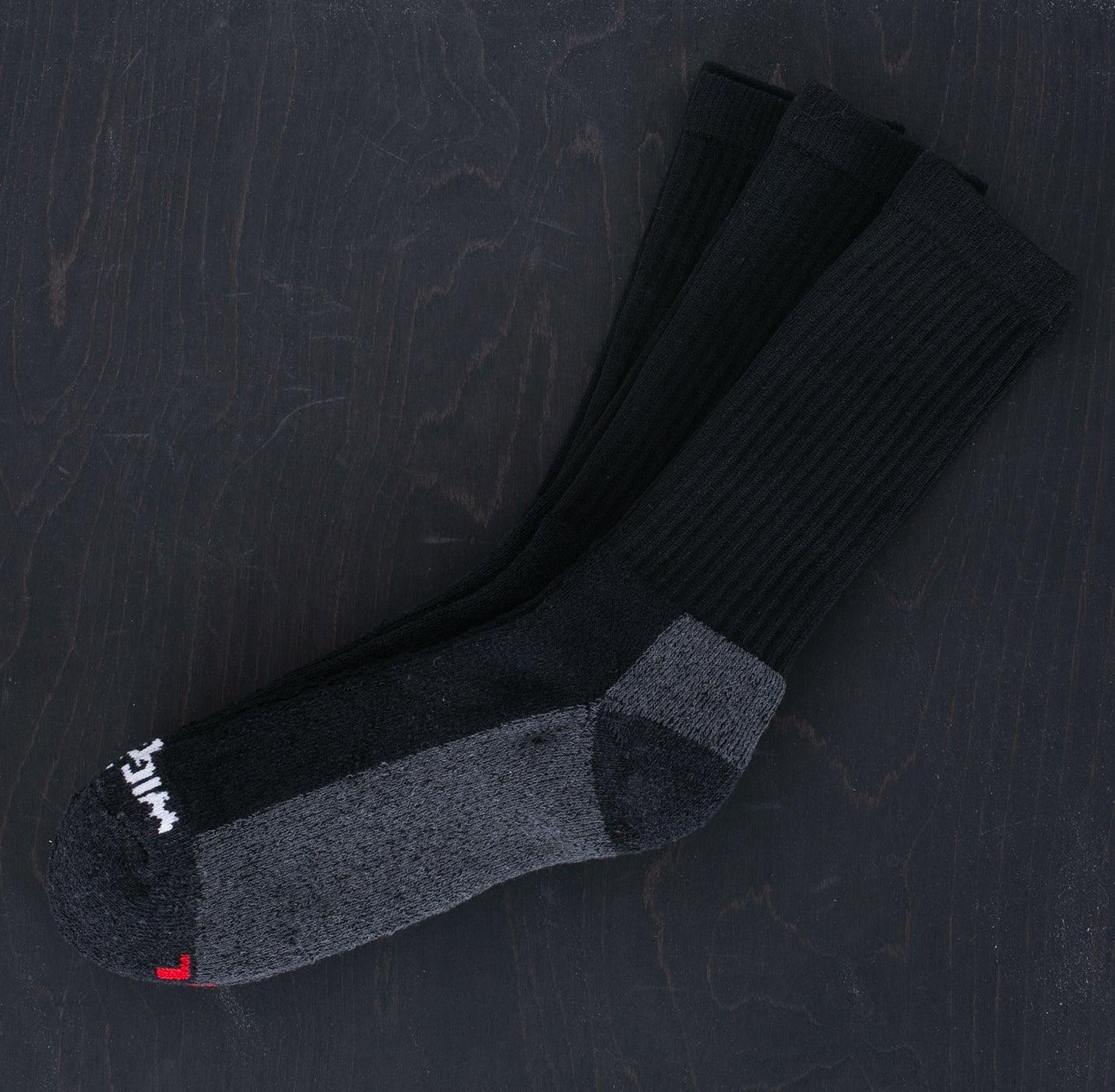 Image showing the WI-S1221-BLK - Wigwam At Work Crew 3-Pack Socks Black which is a Socks described by the following info Footwear, IHSALE_M23, Socks, Wigwam and sold on the IRON HEART GERMANY online store
