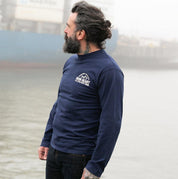 Image showing the IHTL-2302-NAV - 7.5oz Printed Loopwheel Crew Neck Long Sleeved T-Shirt - Navy which is a T-Shirts described by the following info Bargain, Released and sold on the IRON HEART GERMANY online store