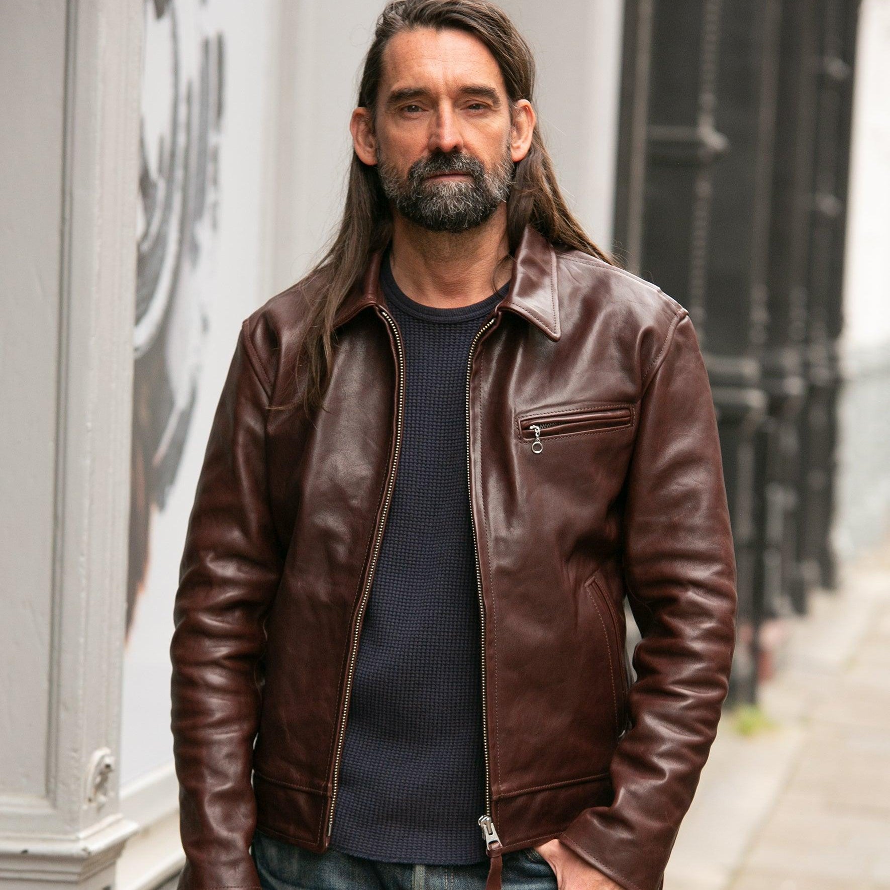 HO-BRN - Simmons Bilt Japanese Horsehide Jacket - Brown which is a LEATHER JACKETS described by the following info IHSALE_M23, Jackets, LEATHER JACKETS, SIMMONS BILT, Tops and sold on the IRON HEART GERMANY online store