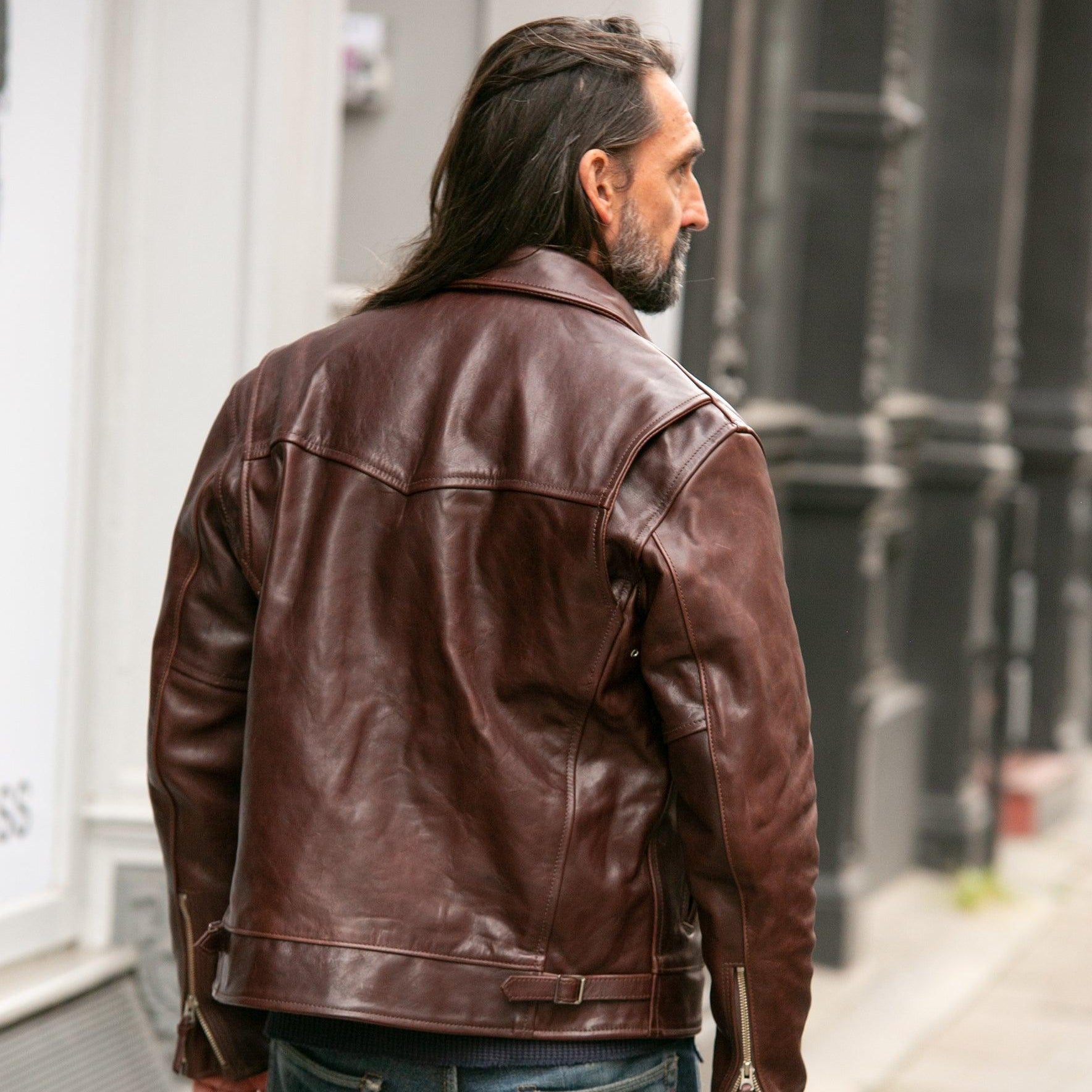 HO-BRN - Simmons Bilt Japanese Horsehide Jacket - Brown which is a LEATHER JACKETS described by the following info IHSALE_M23, Jackets, LEATHER JACKETS, SIMMONS BILT, Tops and sold on the IRON HEART GERMANY online store