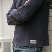 Image showing the IHTL-1301-NAV - Waffle Knit Thermal Longsleeve Navy which is a T-Shirts described by the following info Back In, IHSALE_M23, Iron Heart, Released, T-Shirts, Tops and sold on the IRON HEART GERMANY online store