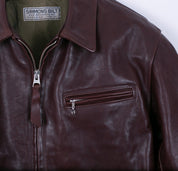 Image showing the SB-TG-JPN/HO-BRN - Simmons Bilt Japanese Horsehide Jacket - Brown which is a LEATHER JACKETS described by the following info IHSALE_M23, Jackets, LEATHER JACKETS, SIMMONS BILT, Tops and sold on the IRON HEART GERMANY online store