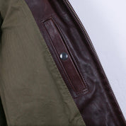 Image showing the SB-TG-JPN/HO-BRN - Simmons Bilt Japanese Horsehide Jacket - Brown which is a LEATHER JACKETS described by the following info IHSALE_M23, Jackets, LEATHER JACKETS, SIMMONS BILT, Tops and sold on the IRON HEART GERMANY online store