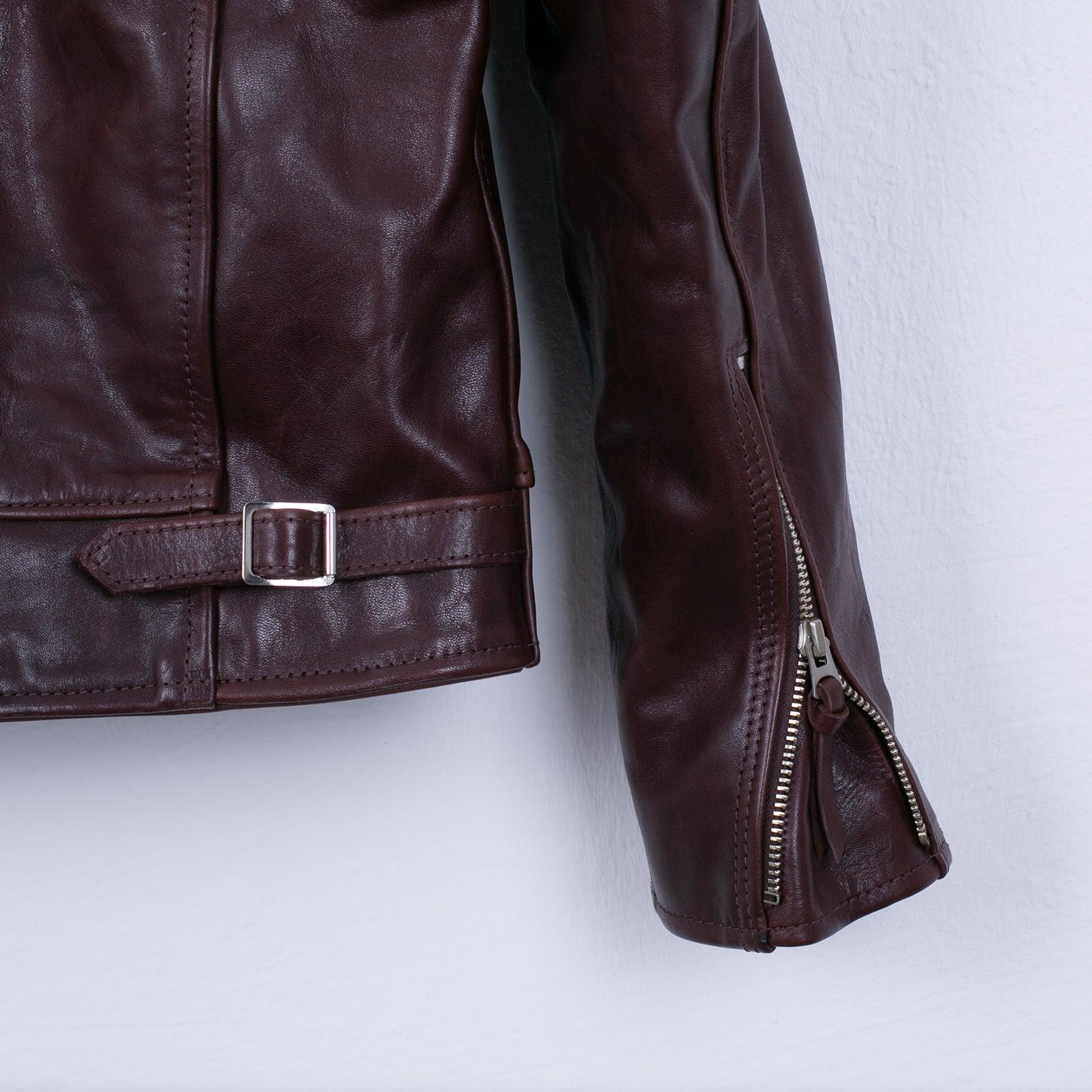 Image showing the SB-TG-JPN/HO-BRN - Simmons Bilt Japanese Horsehide Jacket - Brown which is a LEATHER JACKETS described by the following info IHSALE_M23, Jackets, LEATHER JACKETS, SIMMONS BILT, Tops and sold on the IRON HEART GERMANY online store
