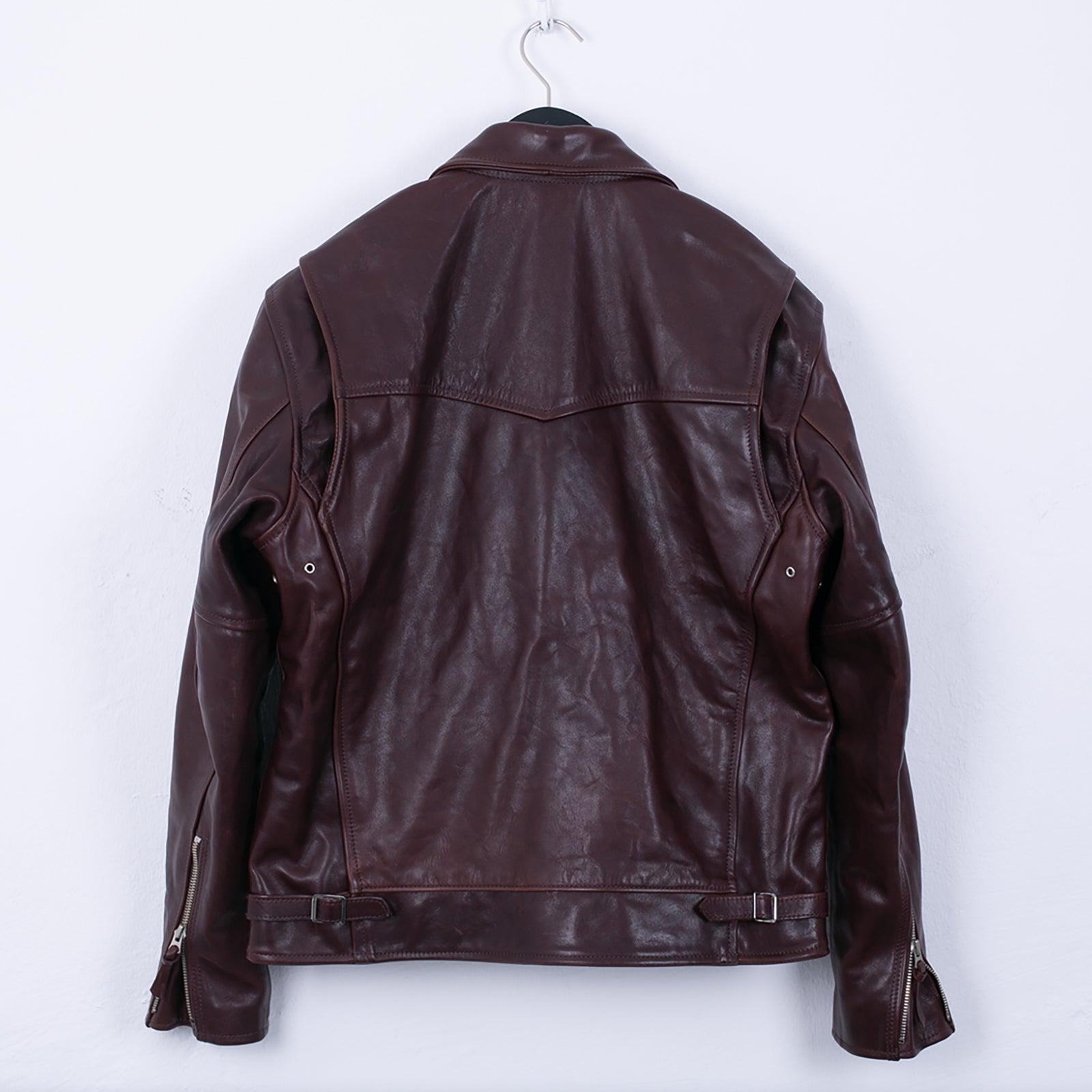 Image showing the SB-TG-JPN/HO-BRN - Simmons Bilt Japanese Horsehide Jacket - Brown which is a LEATHER JACKETS described by the following info IHSALE_M23, Jackets, LEATHER JACKETS, SIMMONS BILT, Tops and sold on the IRON HEART GERMANY online store